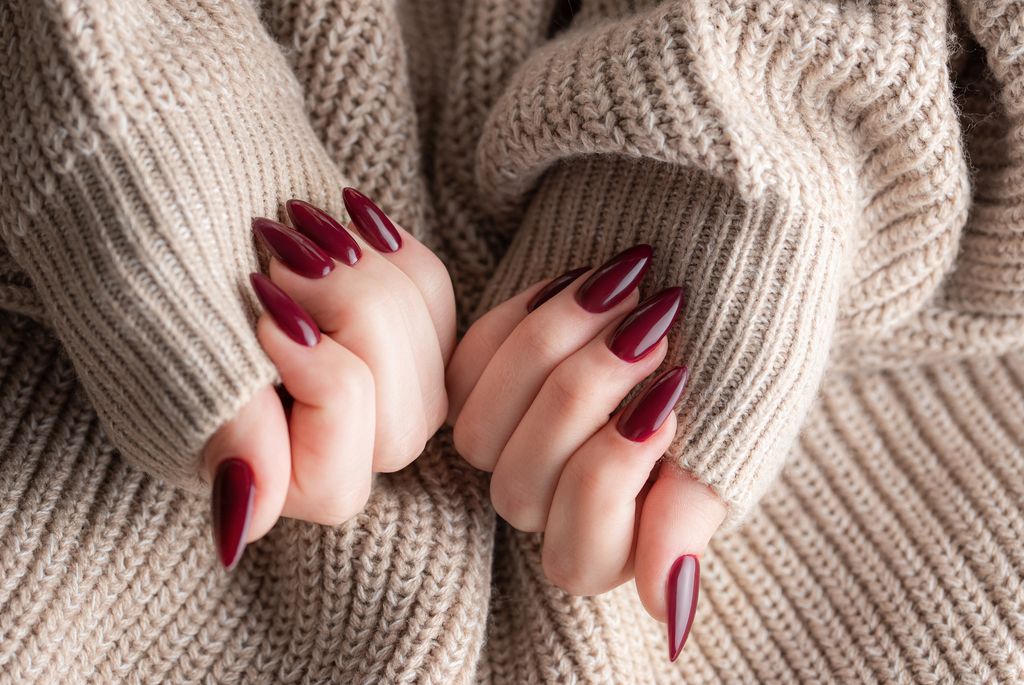 Varnished nails finish off an outfit